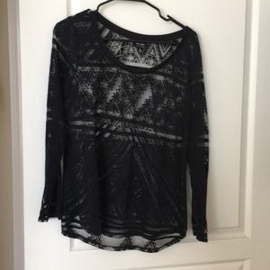 Nicole by Nicole miller long sleeve sheer top